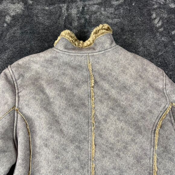 Vtg Cabela's Suede Mock Neck Faux Fur Lined Full Zip Jacket Brown XL Regular - Picture 12 of 12